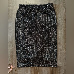 NWOT Sequin Black Skirt